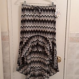 Becca high/lo drawstring waist coverup
